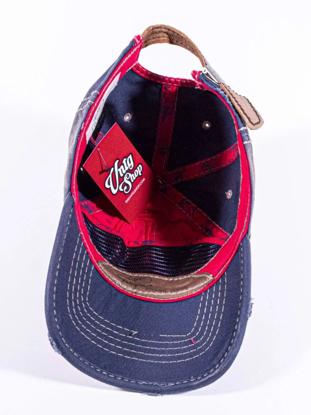 True Religion Jeans Los Angeles Distressed Hat Cap Red Y2K Horseshoe